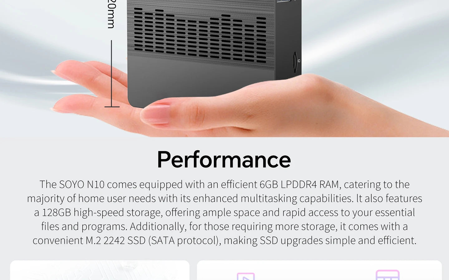 Mini PC Intel N4000 CPU 6G RAM 64G