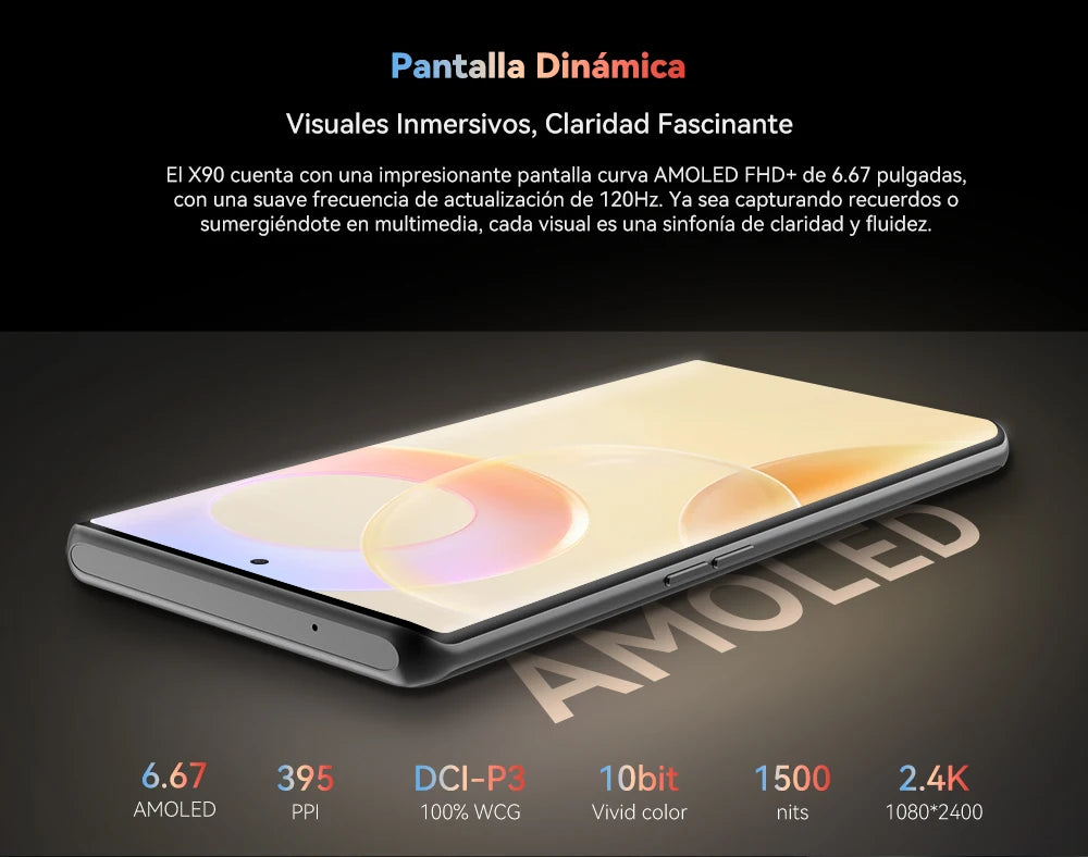 Teléfono inteligente Android 14, Pantalla curva 120 Hz, 32 GB de RAM (16 GB + 16 GB extendido), 256 G