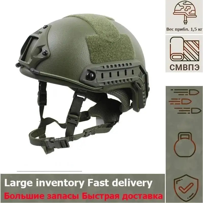 Casco táctico Kevlar ACH de corte alto