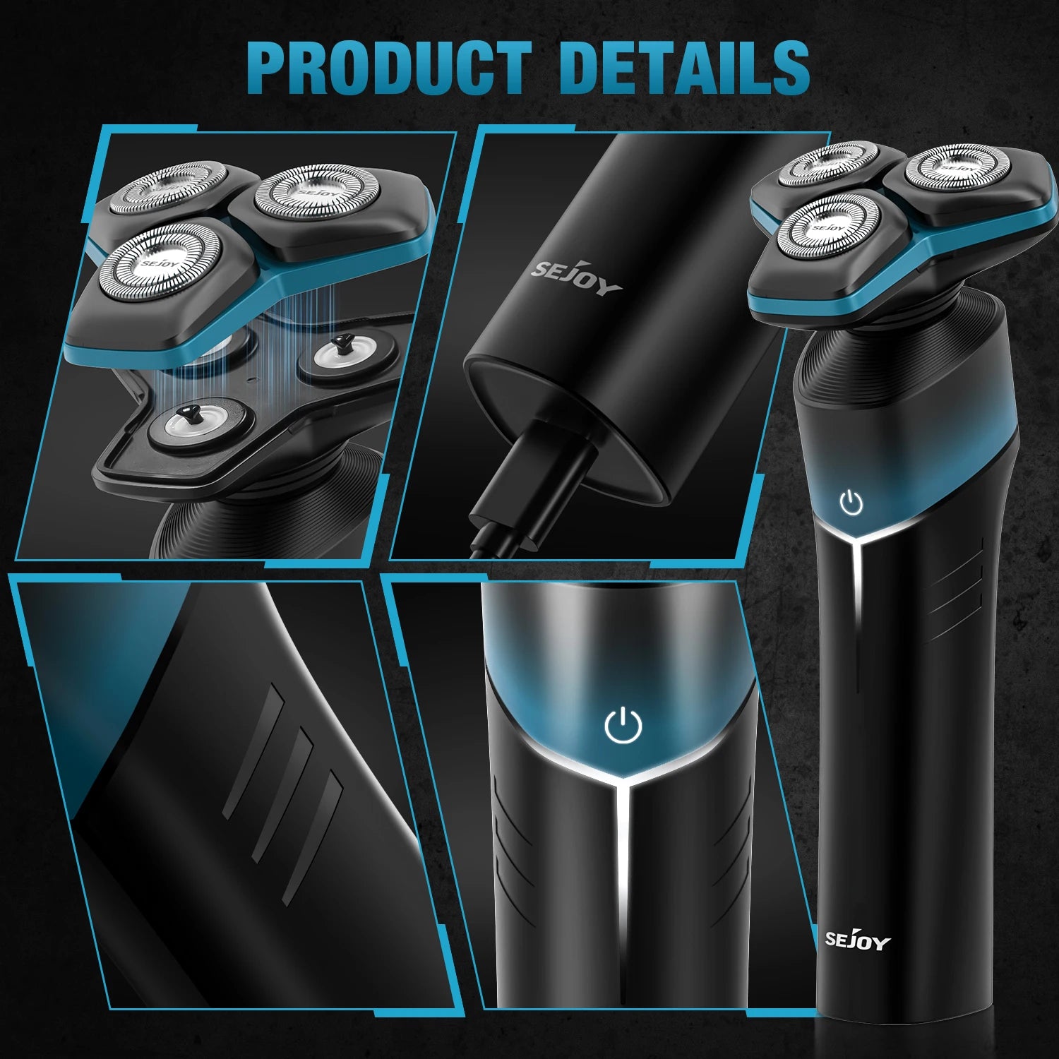 Kit de Afeitadora Eléctrica Rotativa Sejoy para Hombre