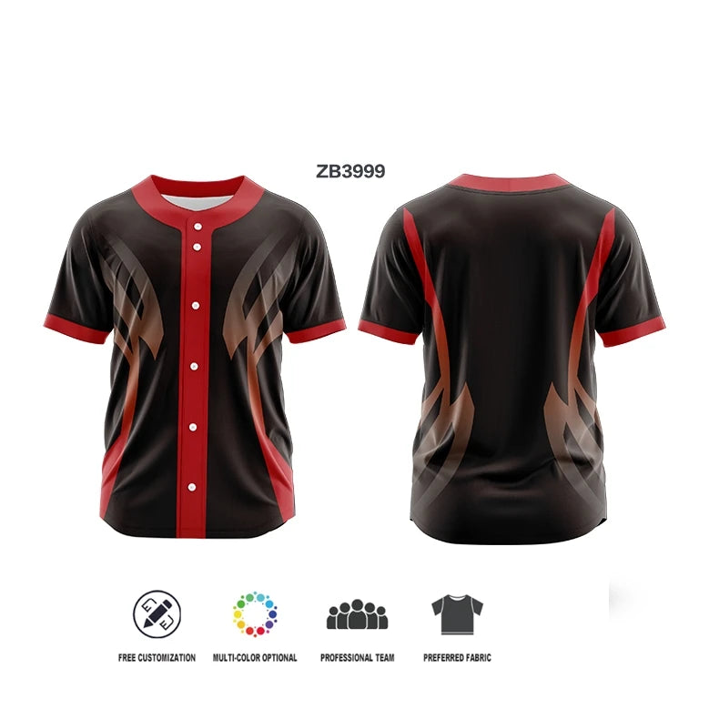 Camisetas de béisbol con botones personalizados