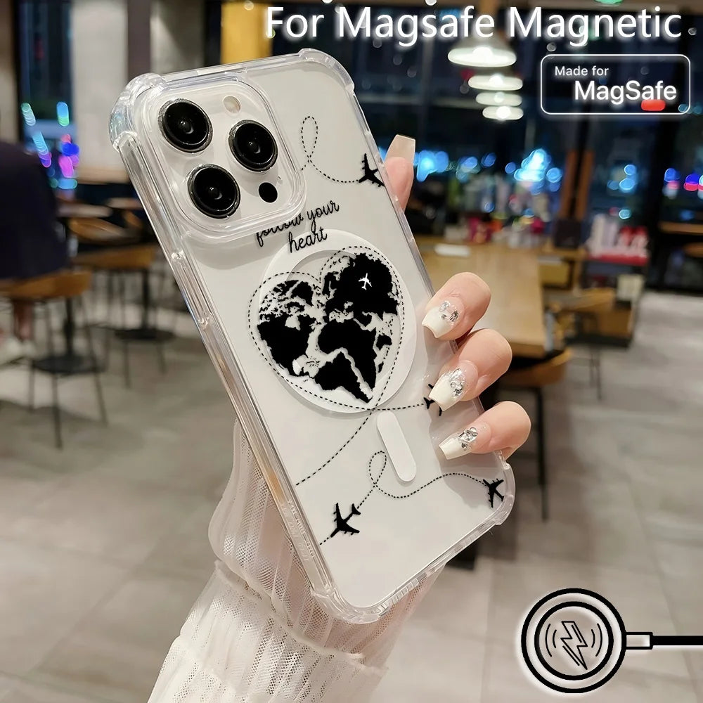 Funda magnética para iPhone 16 15 14 13 12 11 8 Plus Mini Pro Max