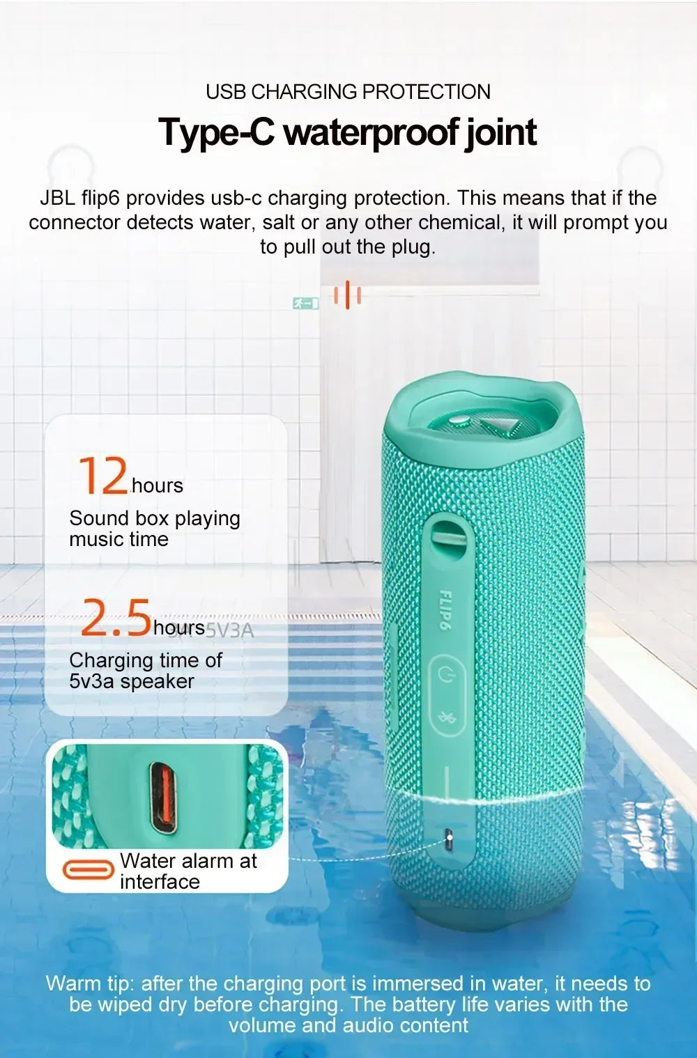 Original JBL Flip 6 Altavoz Bluetooth inalámbrico portátil