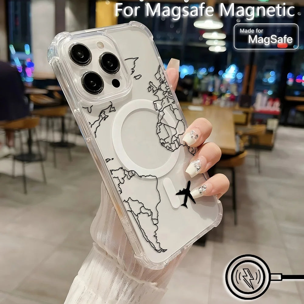 Funda magnética para iPhone 16 15 14 13 12 11 8 Plus Mini Pro Max