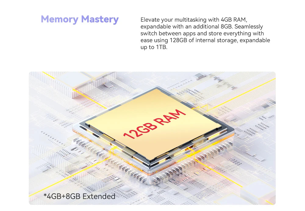 smartphone android, 12 GB de RAM (4 GB + 8 GB ampliados),
