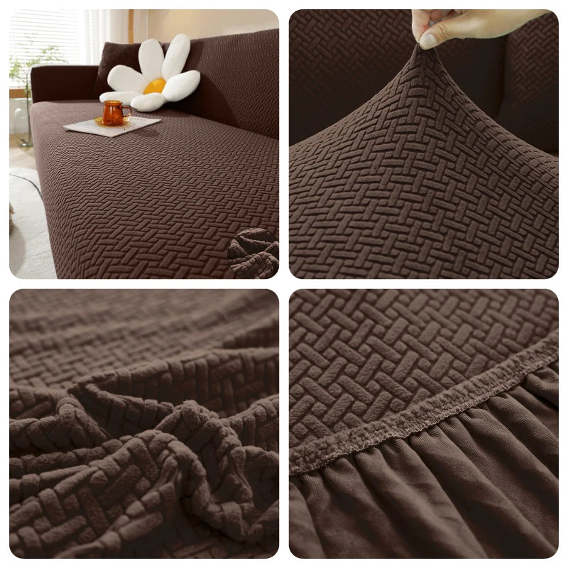 Funda de sofá elástica Jacquard para sala de estar,
