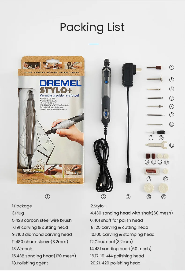 Mini amoladora eléctrica Dremel Stylo + 2050 N-15