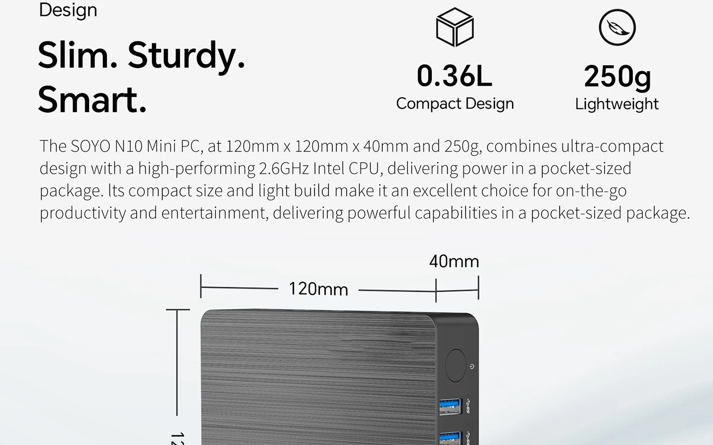 Mini PC Intel N4000 CPU 6G RAM 64G