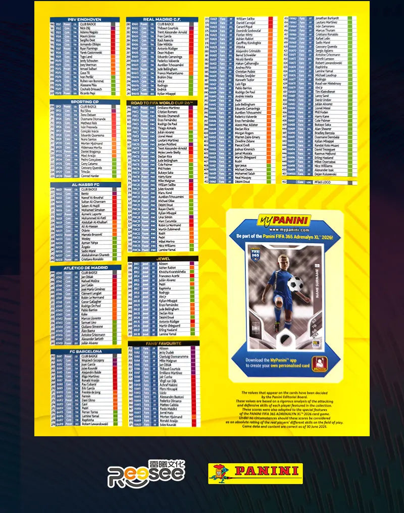 Tarjetas Coleccionables Panini 2026 FIFA 365 Adrenalyn XL