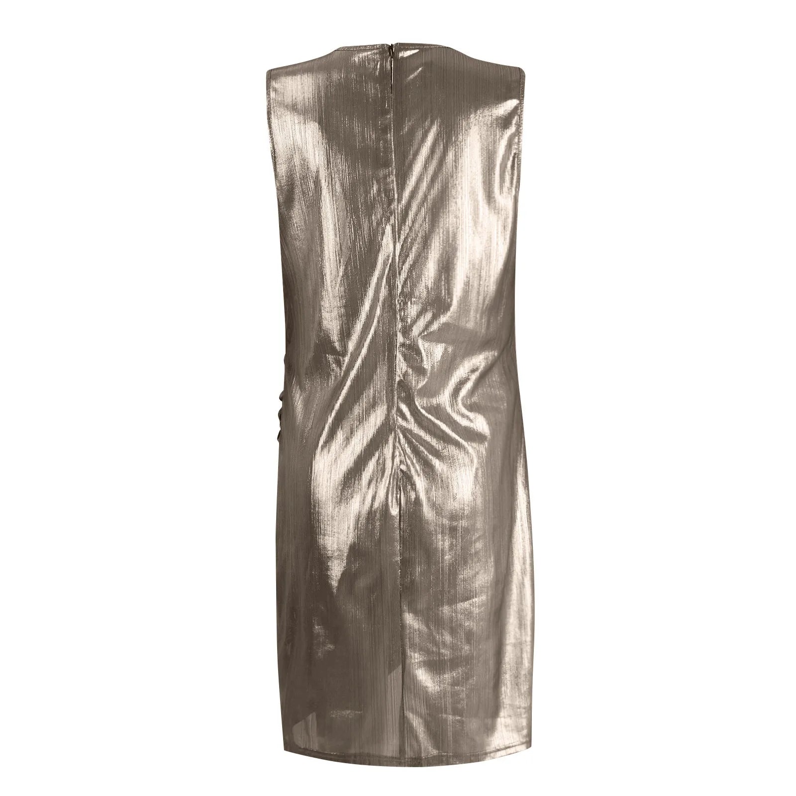 Vestido corto plisado sin mangas