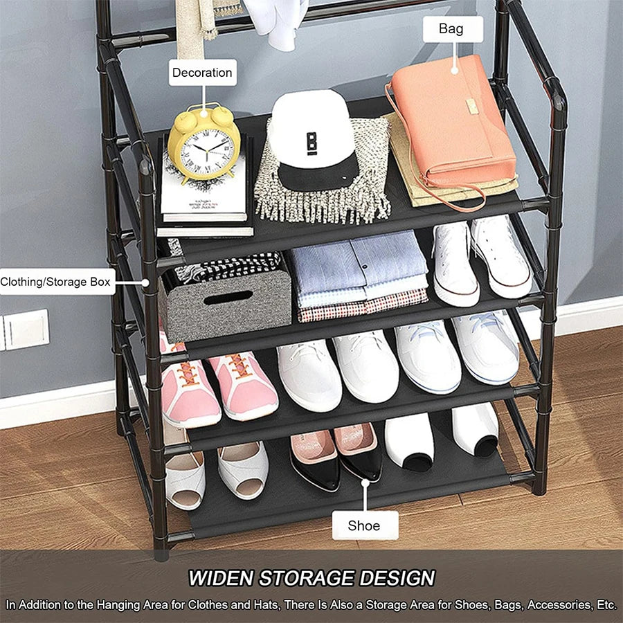 Estante de zapatos portátil de 4 capas