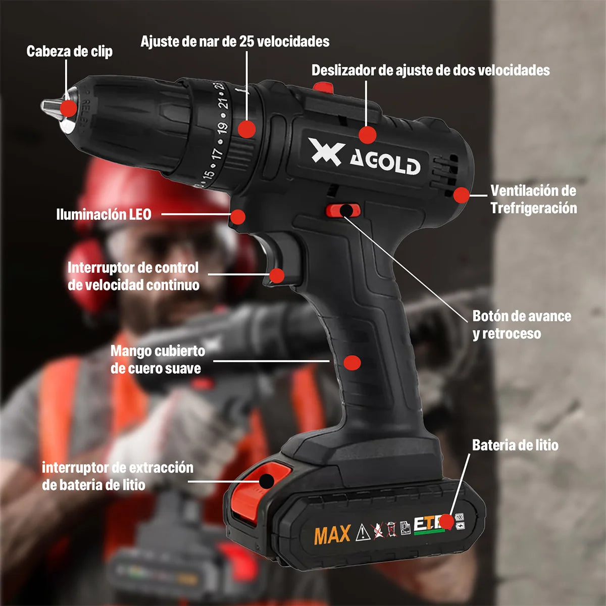 Kit Taladro Inalámbrico Desatornillardor