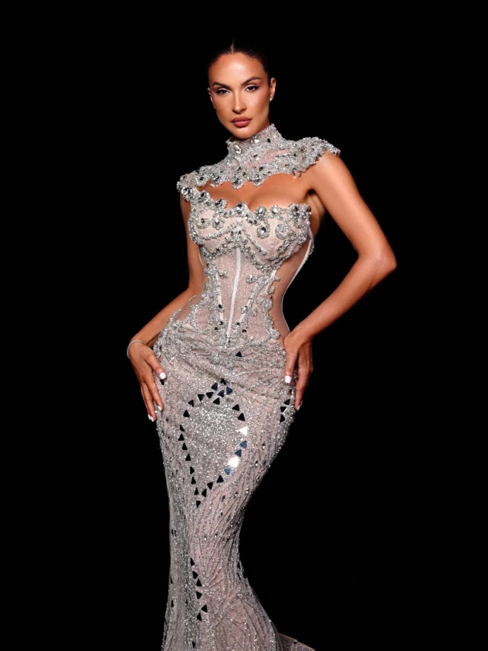 Vestido de noche largo de sirena