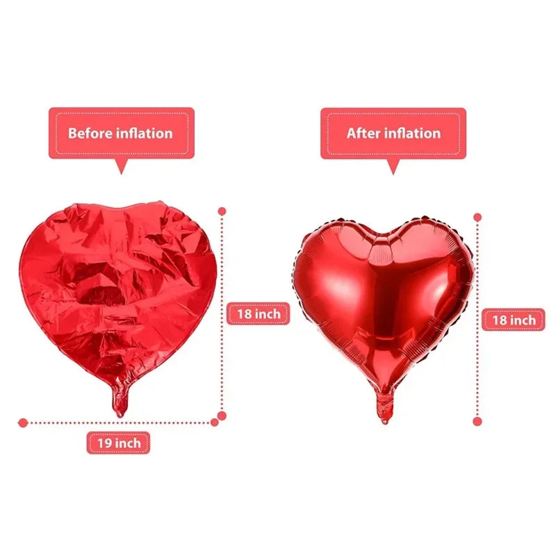 Globos inflables de helio con forma de corazón rojo 50 PC