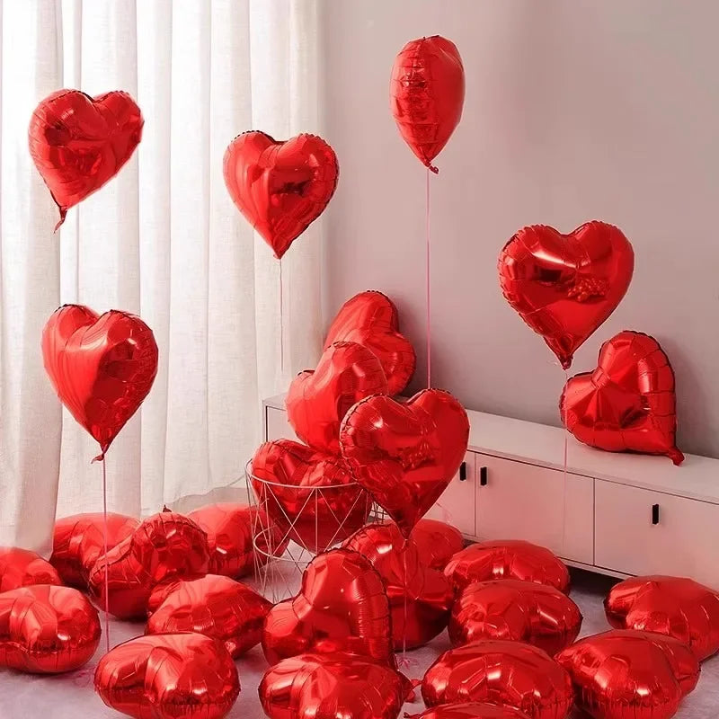 Globos inflables de helio con forma de corazón rojo 50 PC