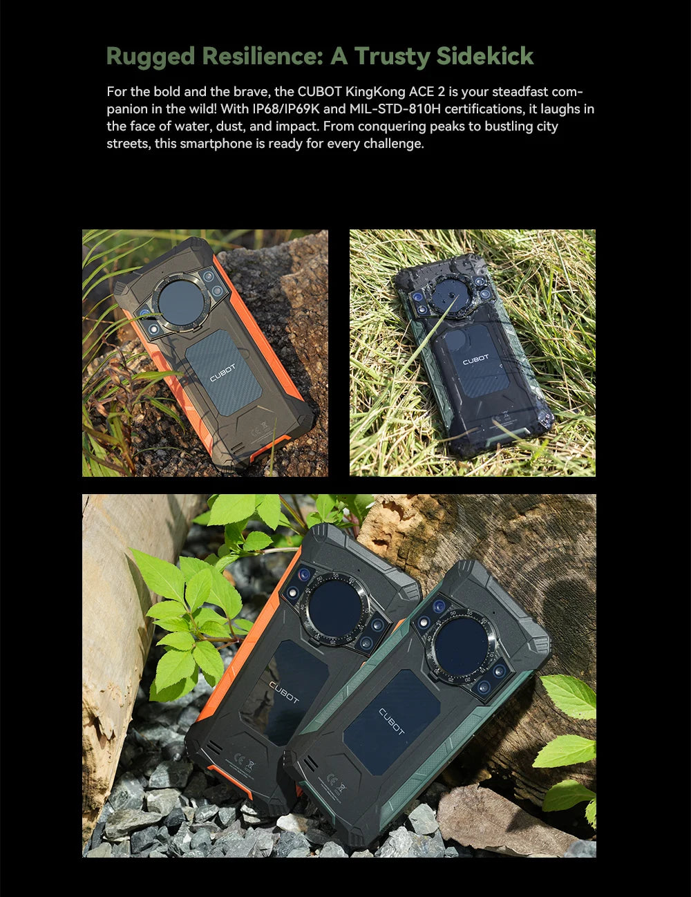 Smartphone ultrafino y resistente con Android 14, 16GB de RAM ,