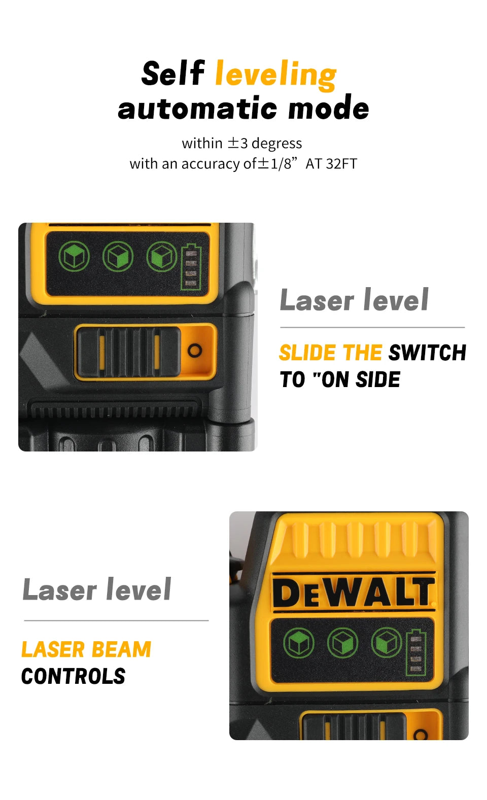DeWalt DW089LG 12 - Línea 3 - Lado 360 °