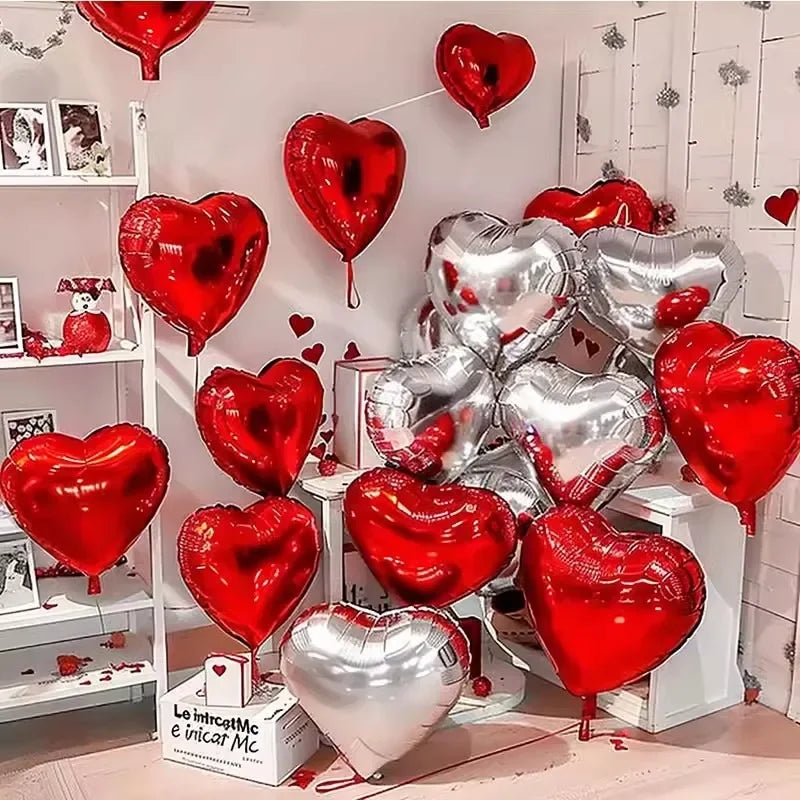 Globos inflables de helio con forma de corazón rojo 50 PC