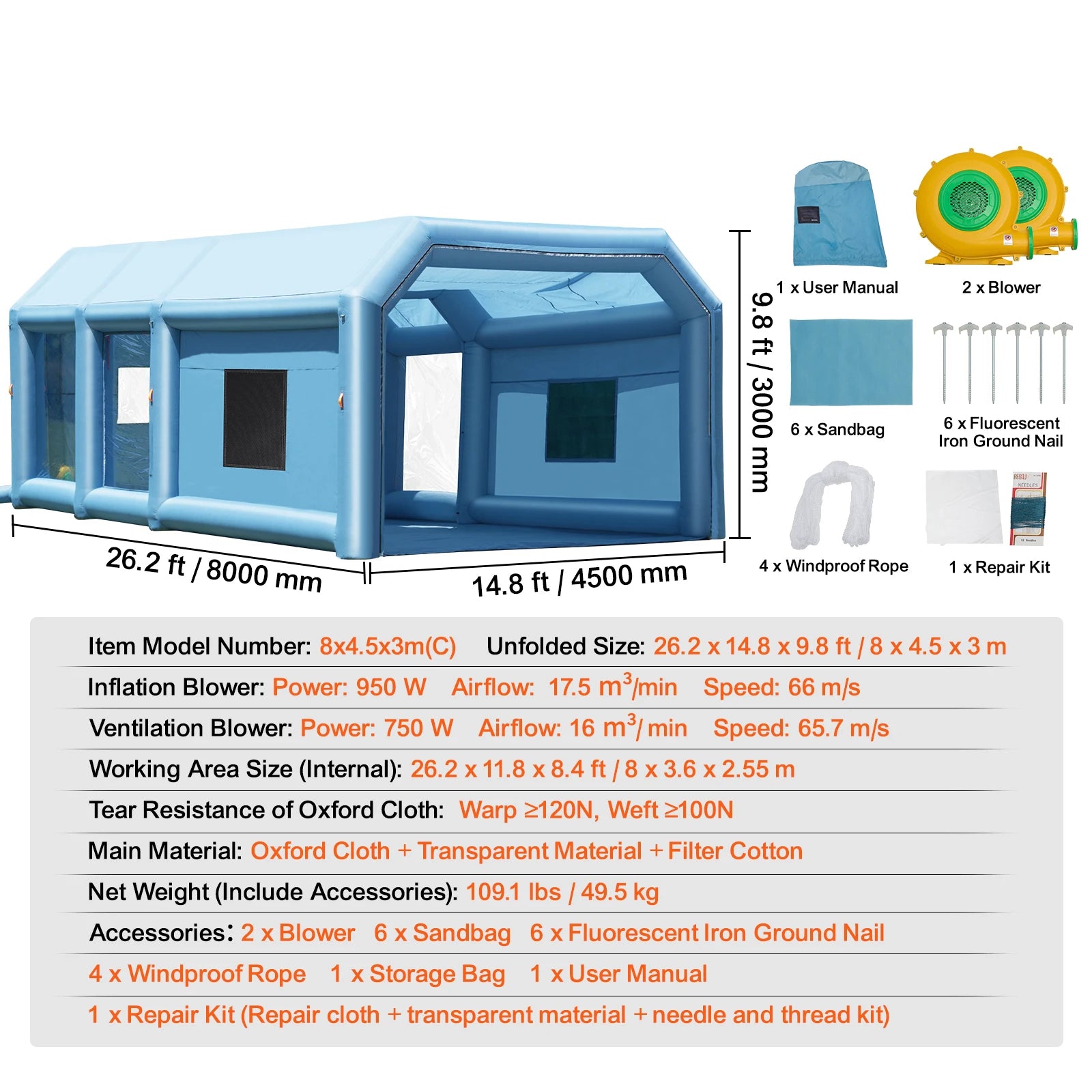 Cabina de pintura inflable