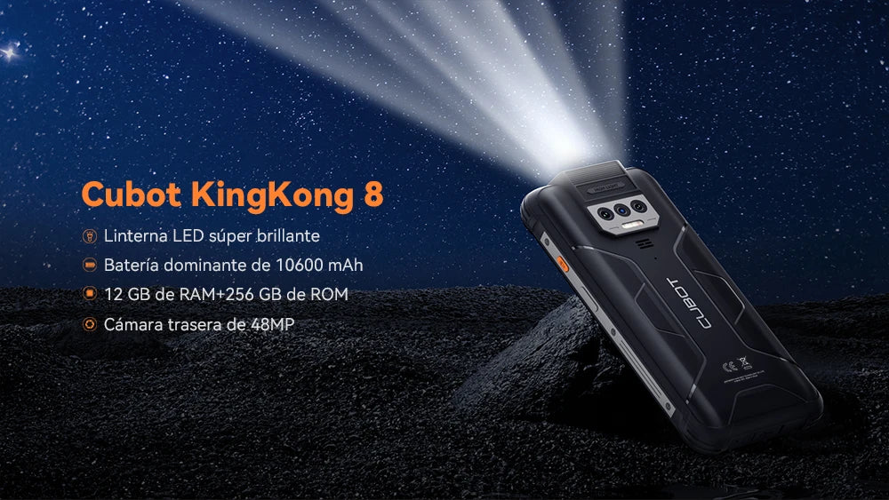 Smartphone resistente al agua IP68 Android 13, , 12 GB de RAM (6 + 6 GB), 256 GB
