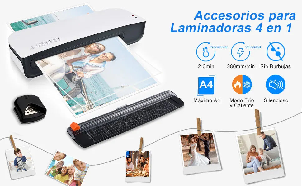 Enmicadora Térmica, Laminadora Termica 4 en 1 con 300 Hojas