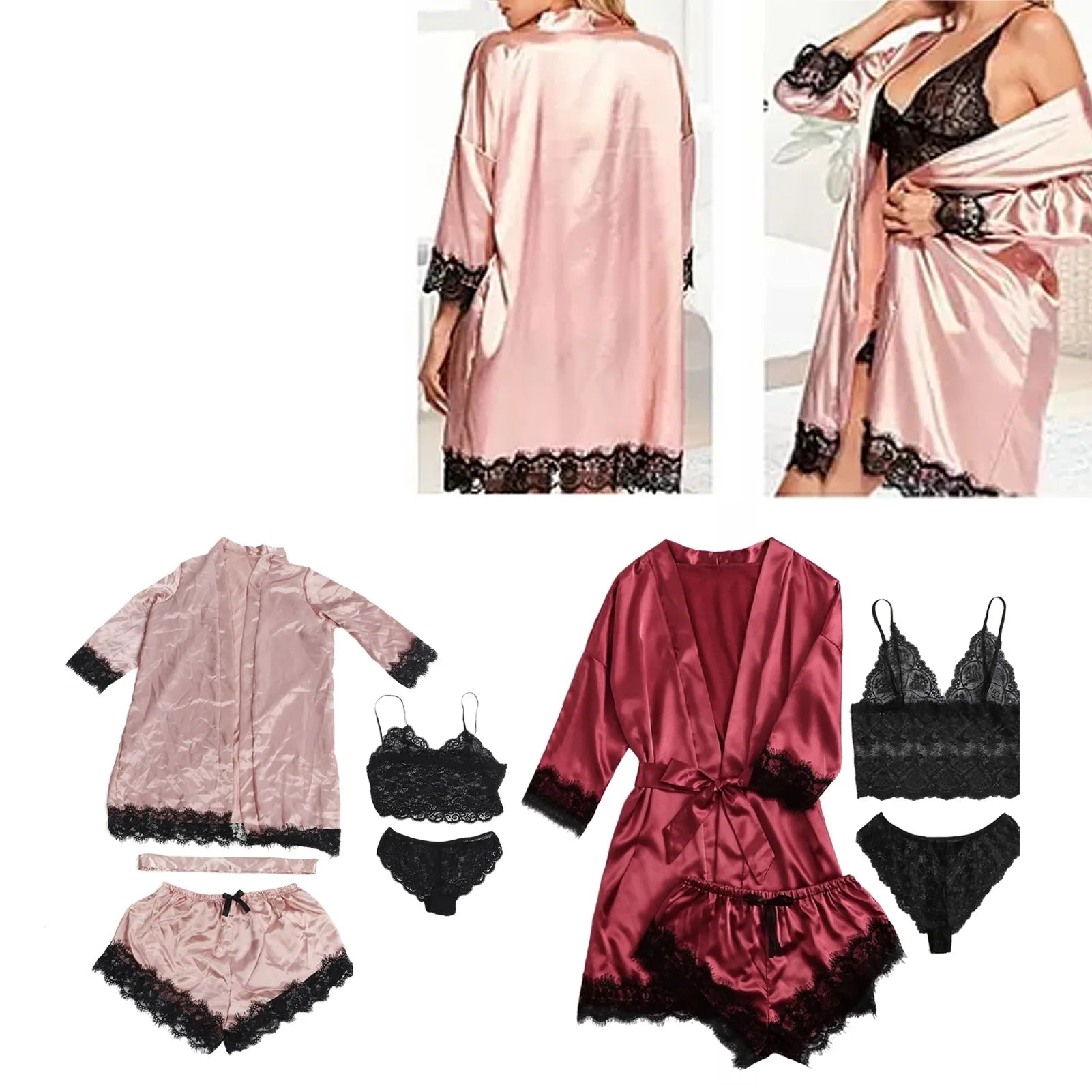 Conjunto de pijama de sostén para mujer