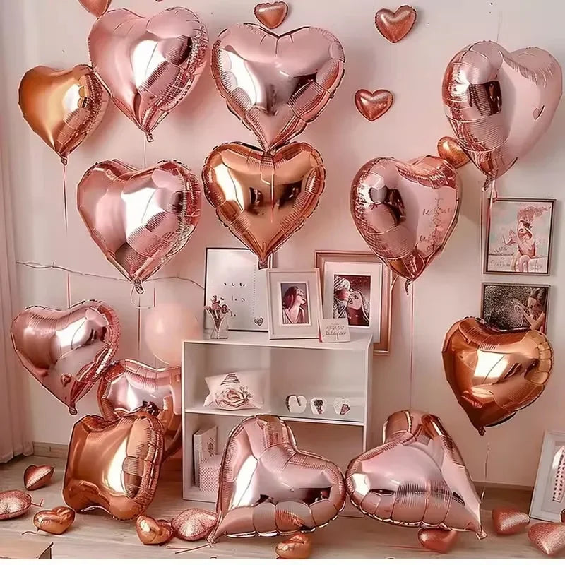 Globos inflables de helio con forma de corazón rojo 50 PC