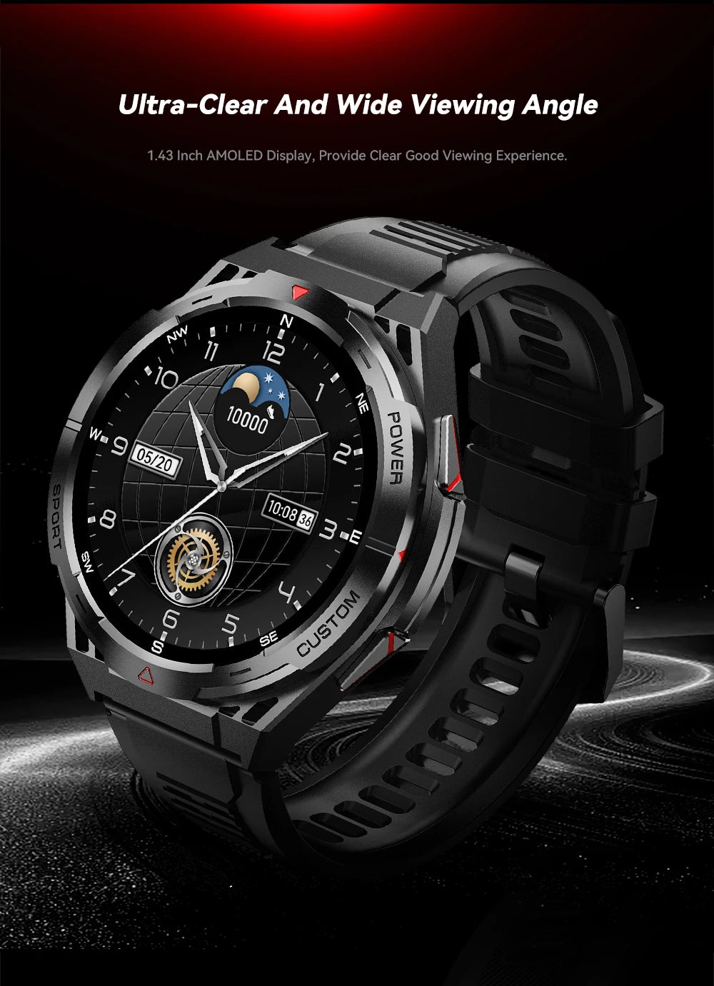 Smartwatch AMOLED de 1,43 pulgadas, reloj deportivo