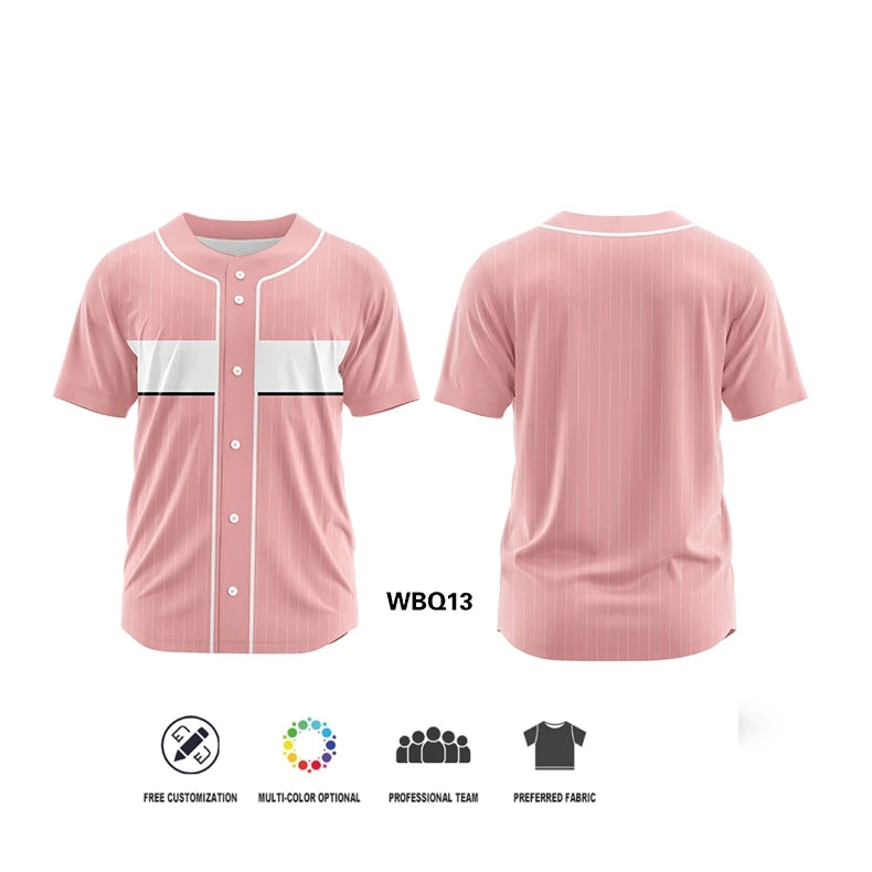Camiseta de béisbol con botó, personalizada