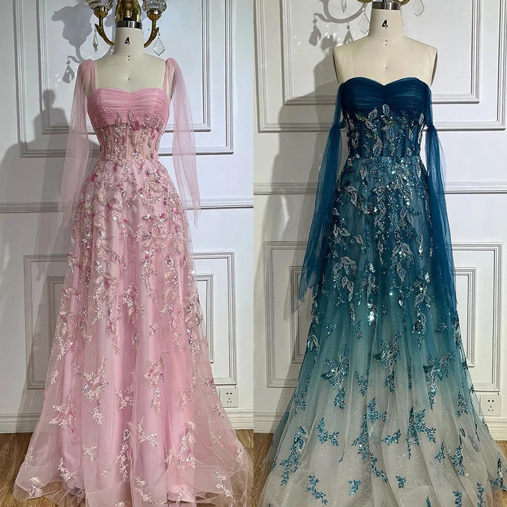 Vestido árabe verde A-Line elegante