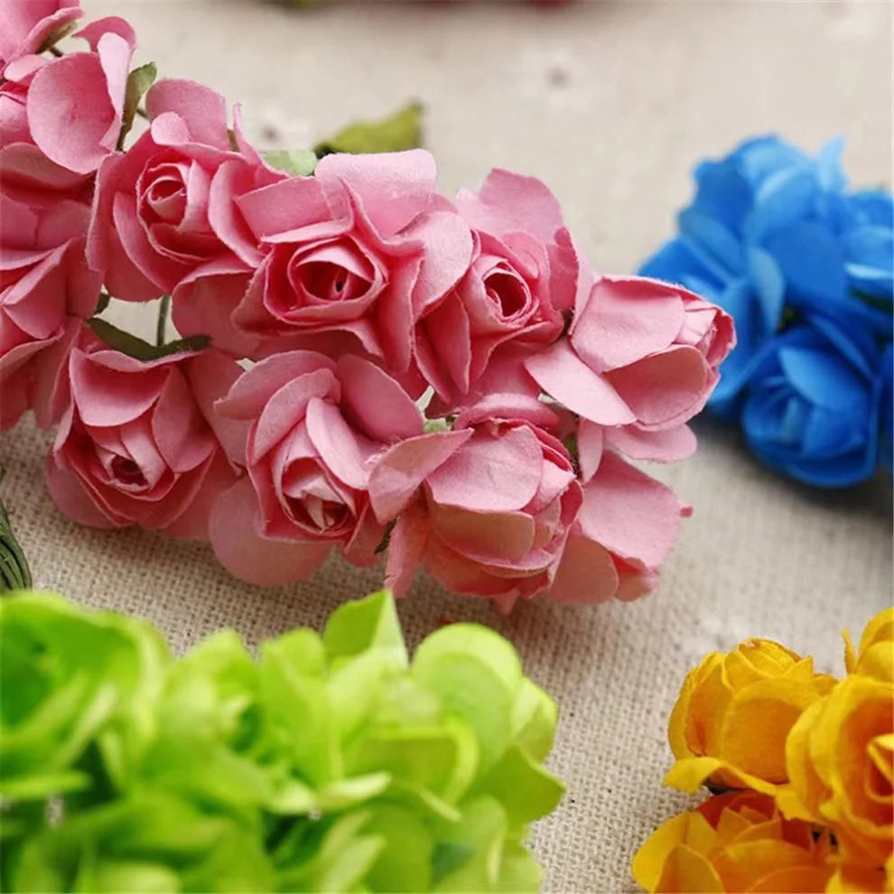 Mini ramo de rosas artificiales de papel