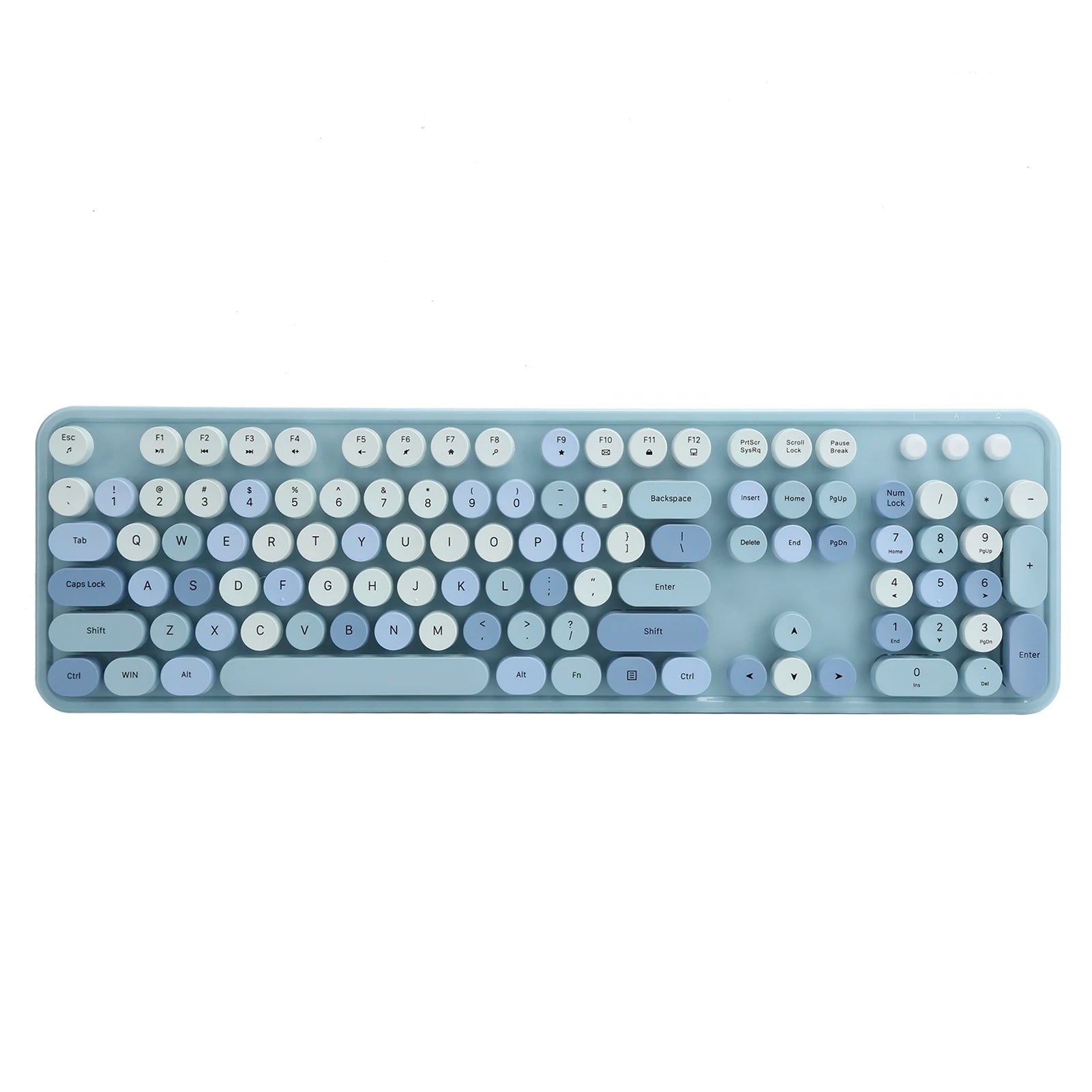 Combo de ratón y teclado inalámbrico de 2,4G, teclas redondas