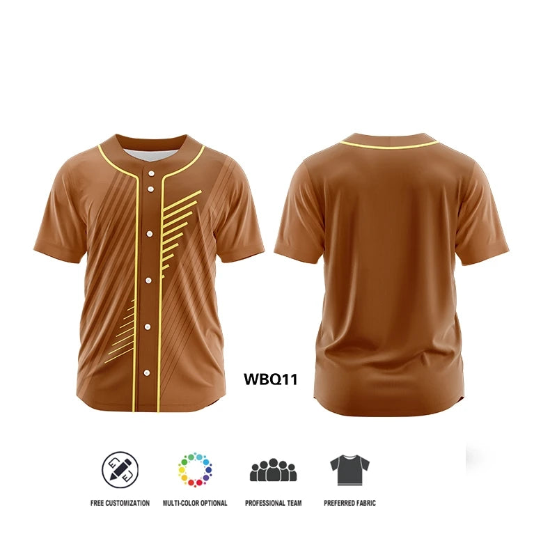 Camiseta de béisbol con botó, personalizada