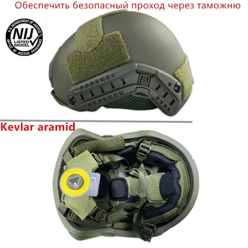 Casco Táctico Balístico ACH de Fibra de Aramida