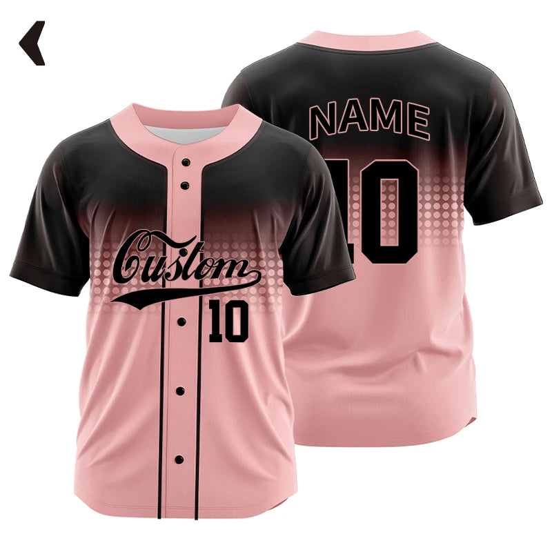 Camiseta de béisbol con botó, personalizada