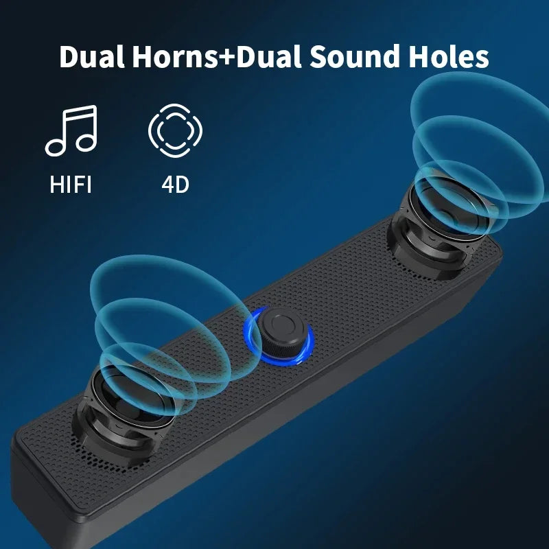Barra de sonido para PC, Altavoz Bluetooth inalámbrico