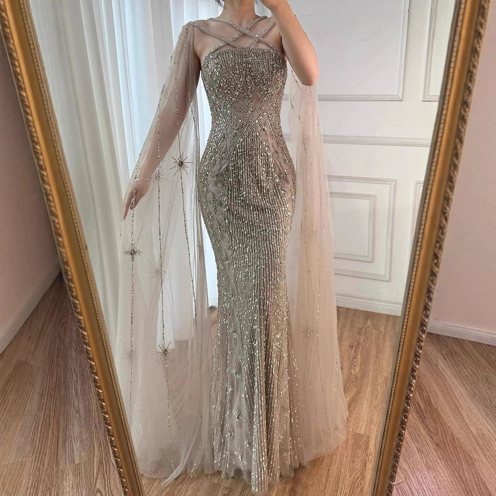 Vestidos de Noche con cuentas de sirena,