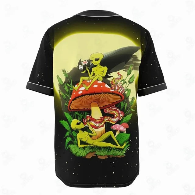 Camiseta de béisbol con patrón de tatuaje