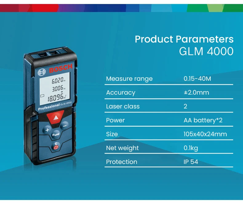 Bosch-Bolsa de telémetro láser GLM 4000 medidor de distancia láser