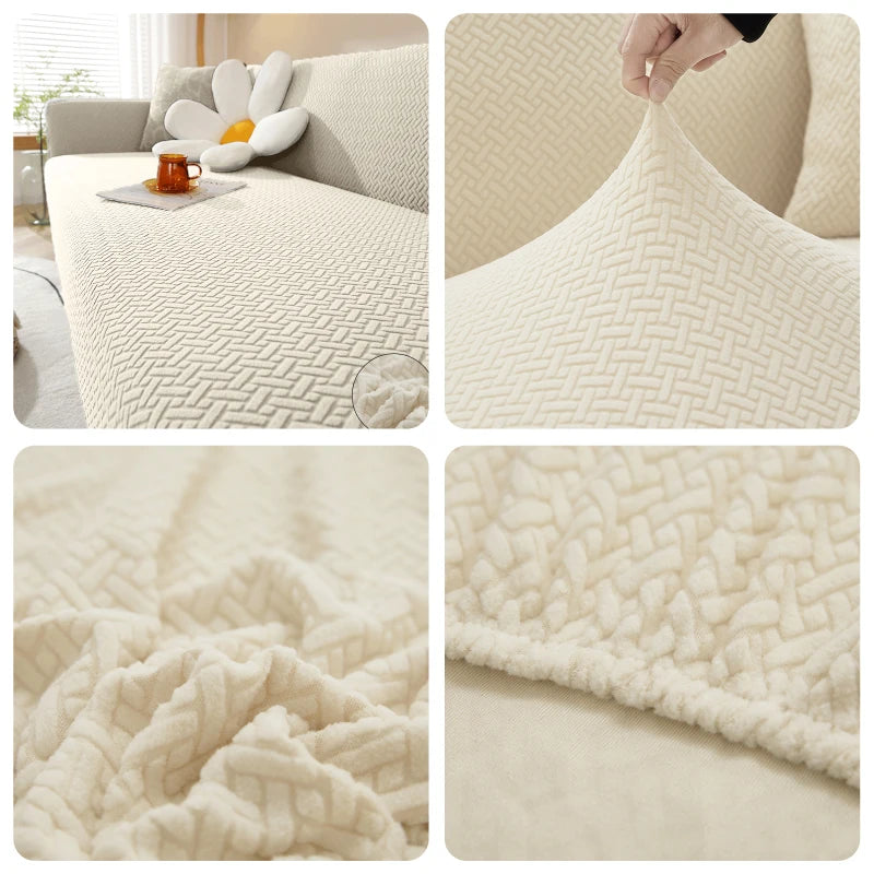 Funda de sofá elástica Jacquard para sala de estar,