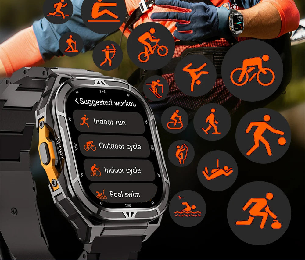 Reloj inteligente para hombres para damas de 1,96“