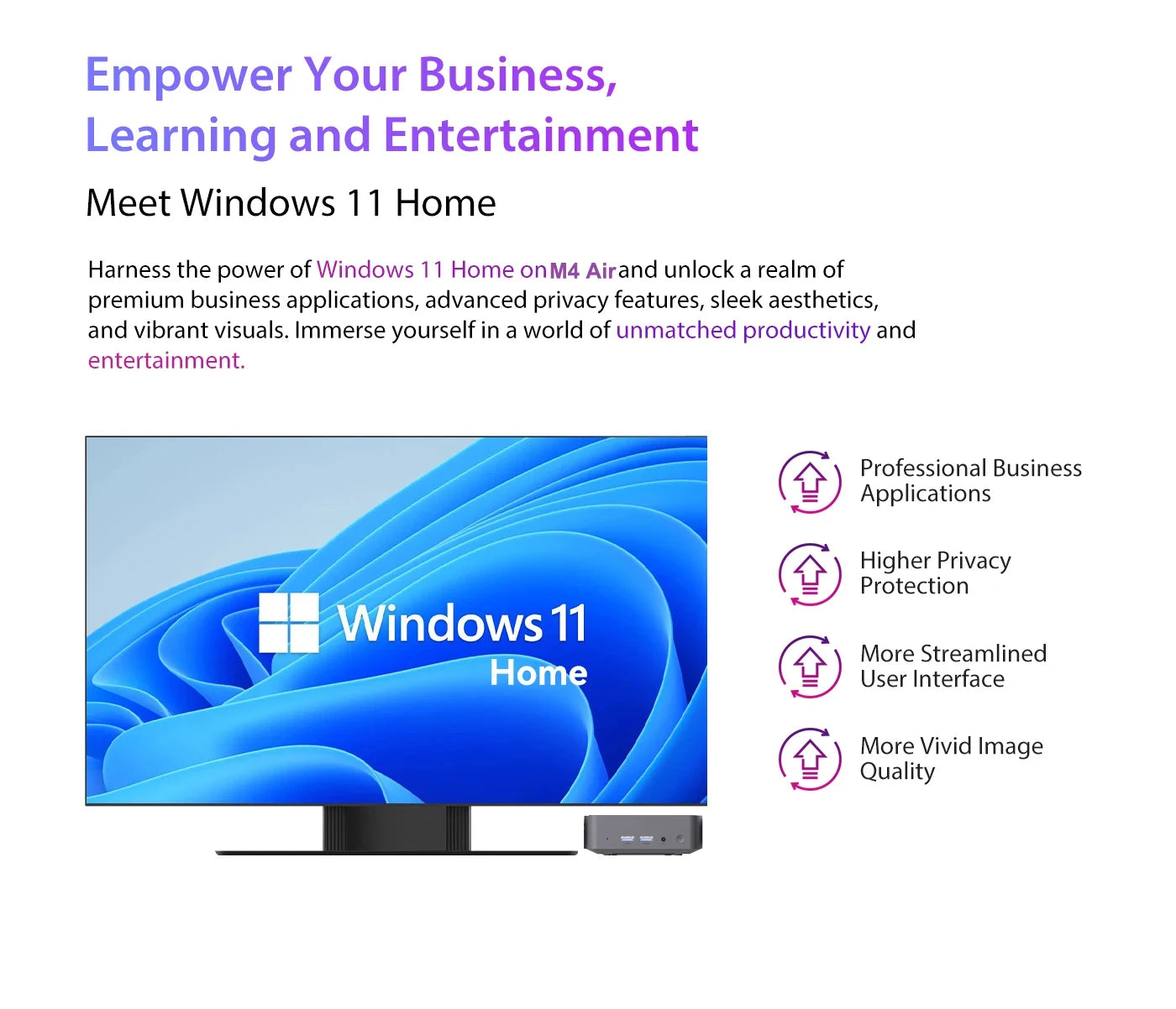 Mini PC DDR4 16GB RAM 512GB ROM WiFi5 BT5.0