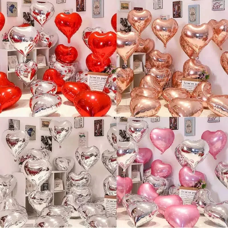 Globos inflables de helio con forma de corazón rojo 50 PC