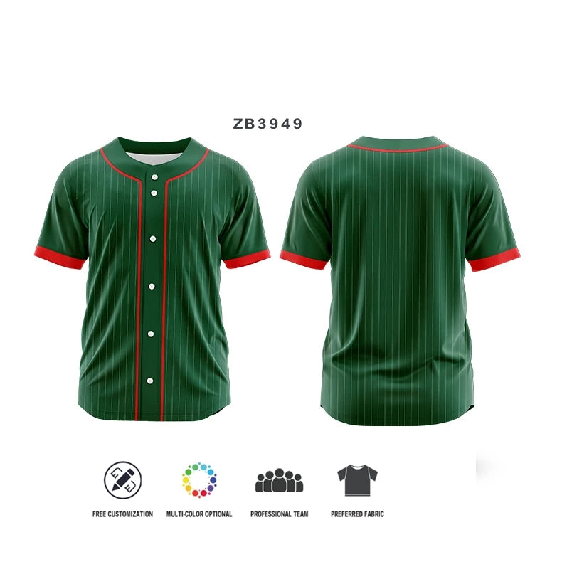Camiseta de béisbol personalizada con estampado por sublimación