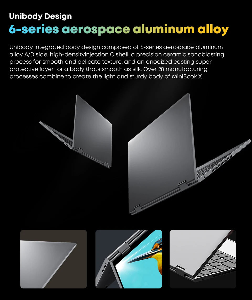 MiniBook X Laptop Tablet PC 2 en 1 12GB LPDDR5 512G