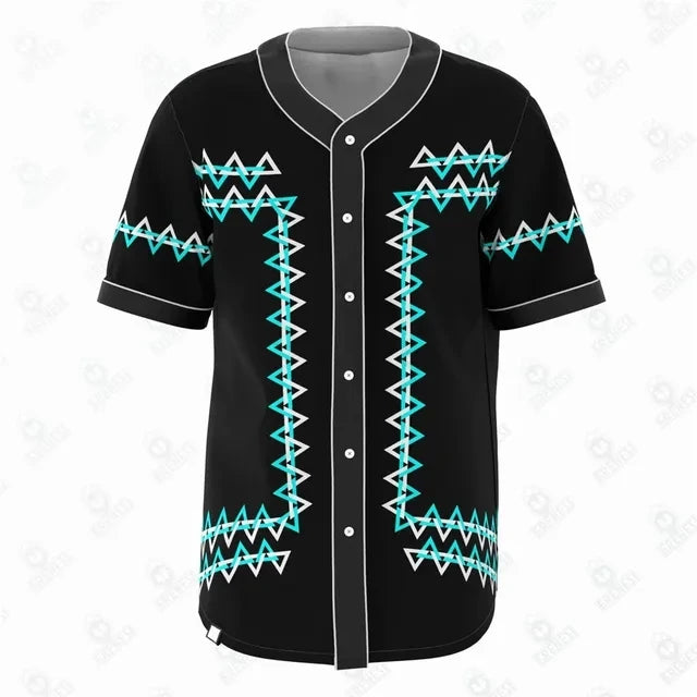 Camiseta de béisbol con patrón de tatuaje