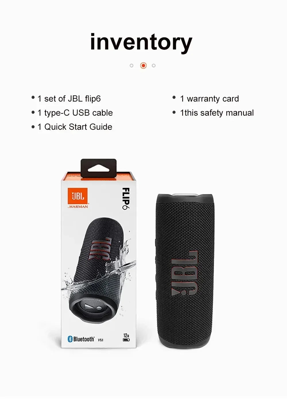 Original JBL Flip 6 Altavoz Bluetooth inalámbrico portátil