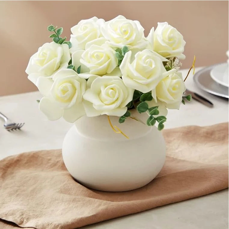 Flores rosas de espuma artificiales