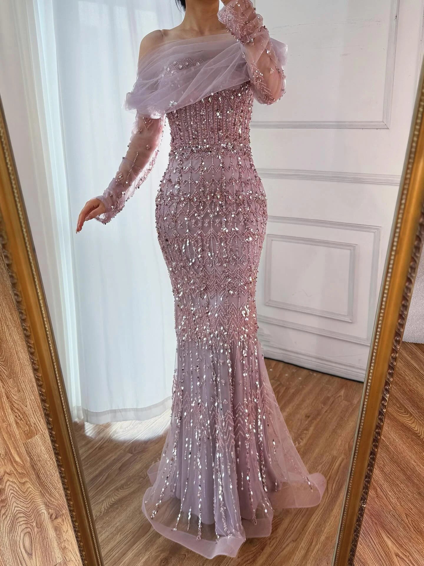 Vestido árabe blanco sirena