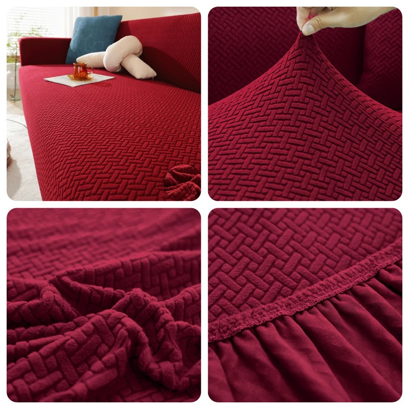 Funda de sofá elástica Jacquard para sala de estar,